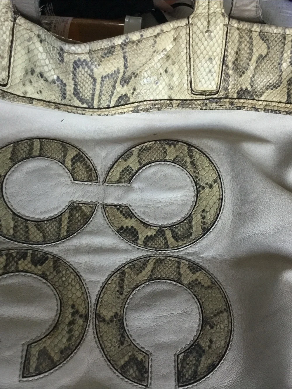 Coach Brown and Dark Brown Zebra-Print Leather Tote